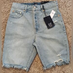 GAP Light Blue Distressed Denim Shorts--Size 4/27